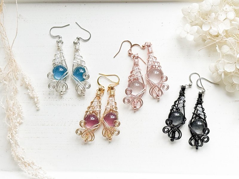 天使之琴 黑色 - 耳环/耳夹 - 其他材质 黑色