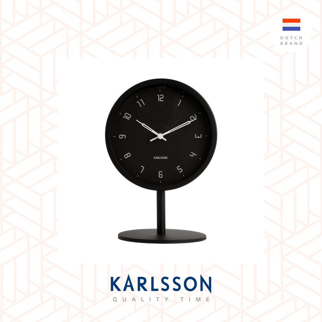 荷兰Karlsson, Table clock Stark matt black 设计师哑黑色枱钟 - 时钟/闹钟 - 其他金属 黑色
