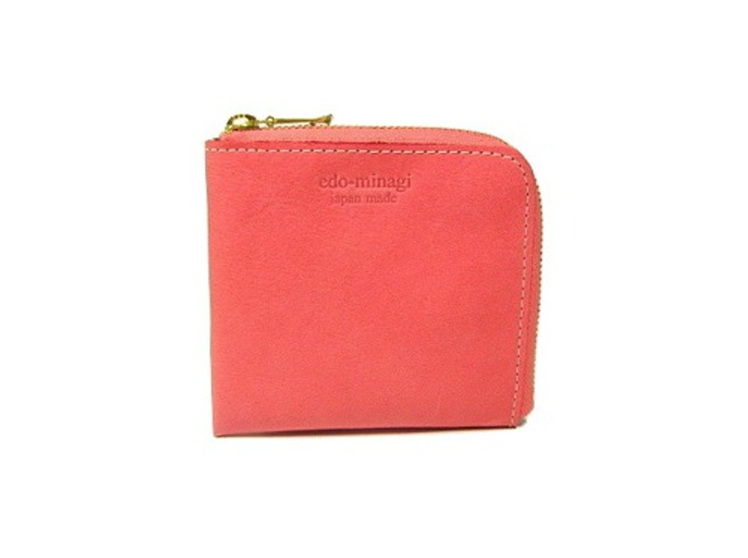 Coin purse in Arizona pink Italian cowhide - 零钱包 - 真皮 粉红色