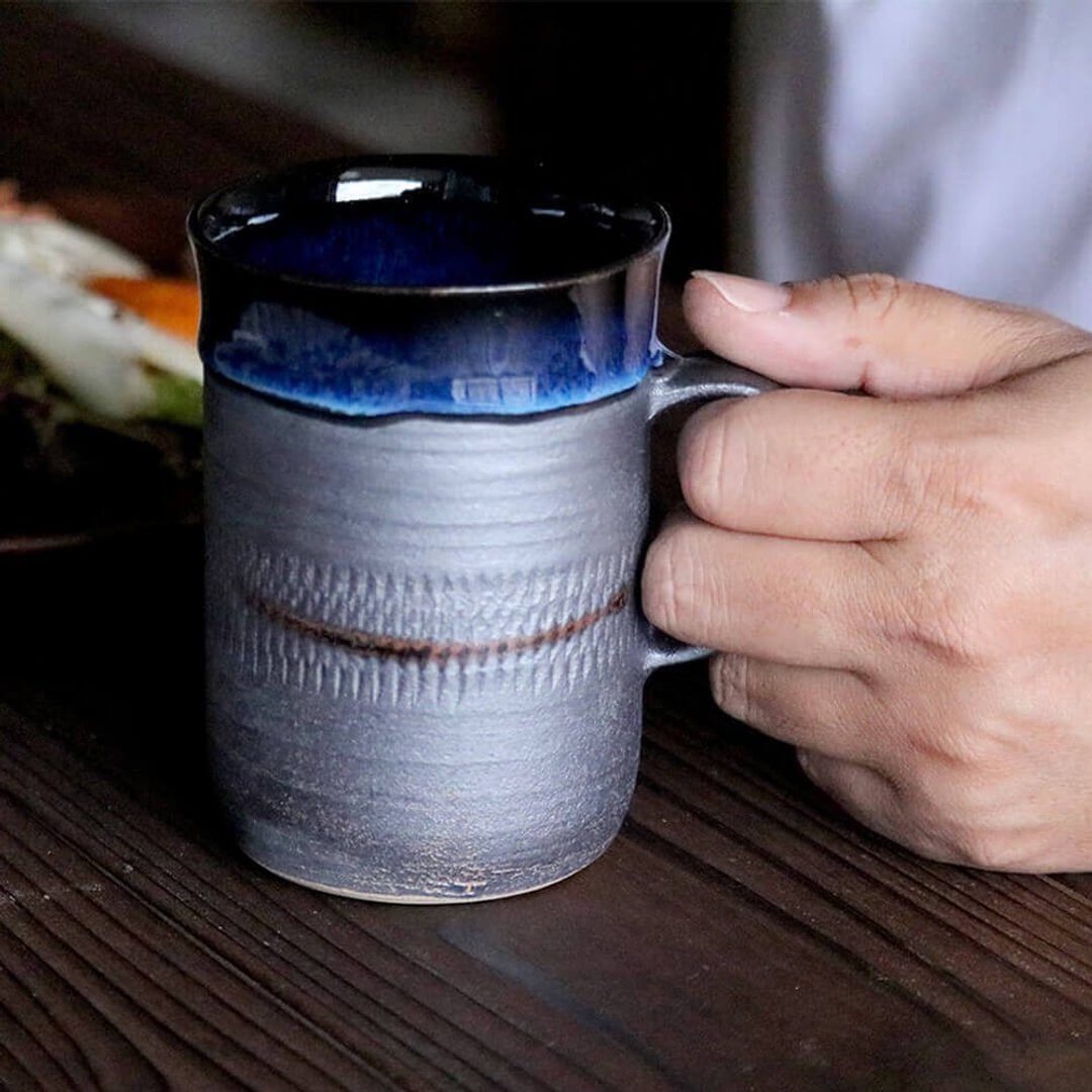 Koishiwarayaki Koishiwarayaki 铁釉杯 不倒翁 Shuzangama - 其他杯子 - 陶 蓝色