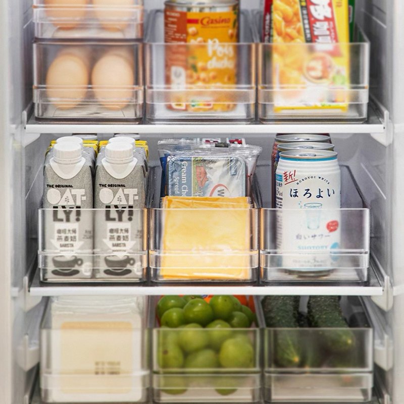 日本霜山 可层叠冰箱食材收纳盒-2.4L-3入 - 收纳用品 - 塑料 透明