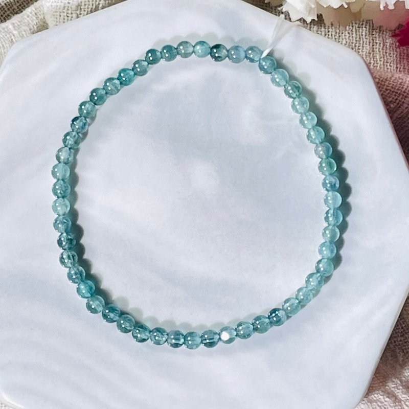 蓝碧玺水晶手链 超稀有 收藏级 浓艳色 旺夫石 电气石 招财旺事业 - 手链/手环 - 水晶 蓝色