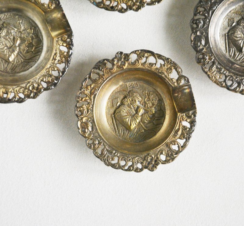 早期德国旧货 金属迷你单人烟灰缸 - 摆饰 - 其他金属 银色