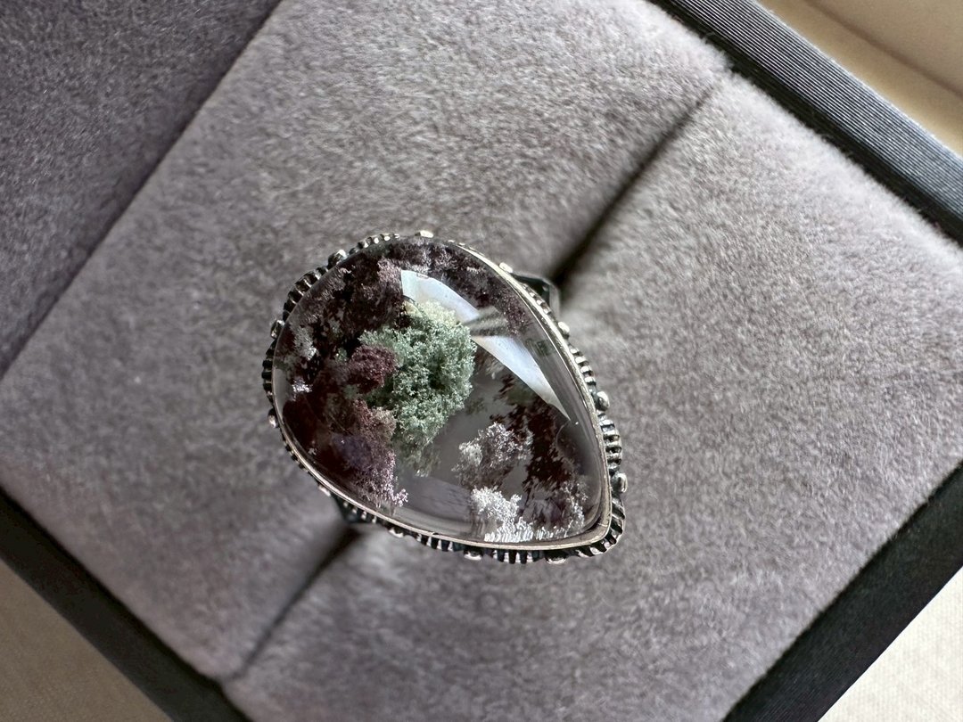 水滴花幽灵水晶 925银戒 - 戒指 - 水晶 