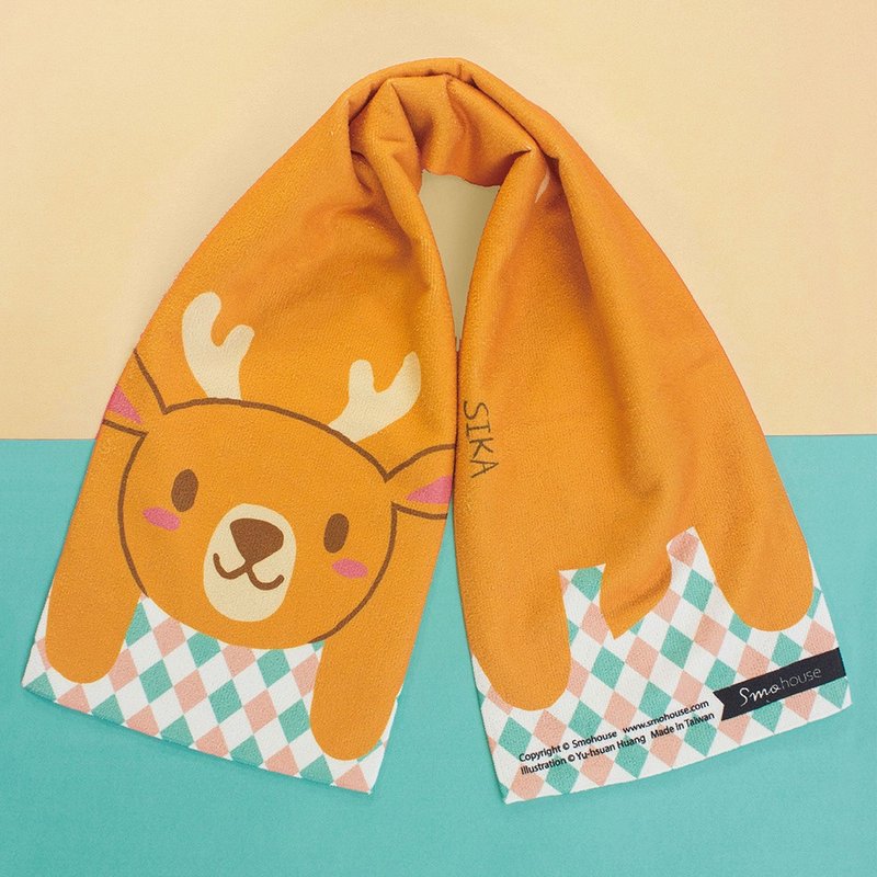 插画毛巾 : 缤纷世界系列　嘻卡 - 毛巾浴巾 - 其他材质 橘色