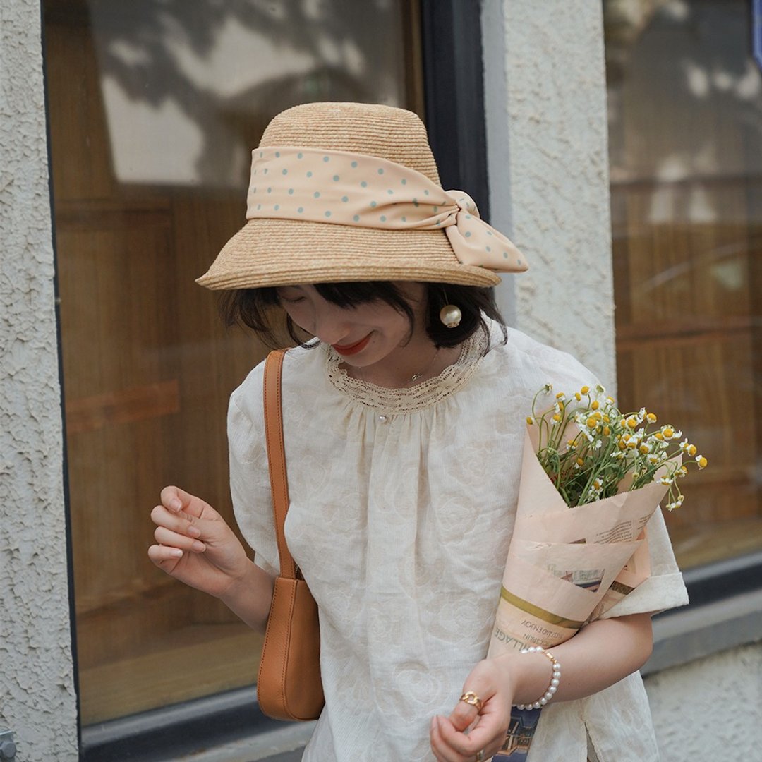 夏日遮阳手工编织拉菲草帽|夏款|三种类型|拉菲草|Life-016 - 帽子 - 植物．花 