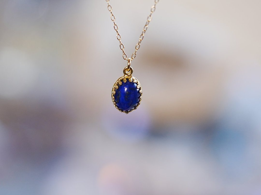 Lapis Lazuli Oval large necklace - 项链 - 半宝石 蓝色