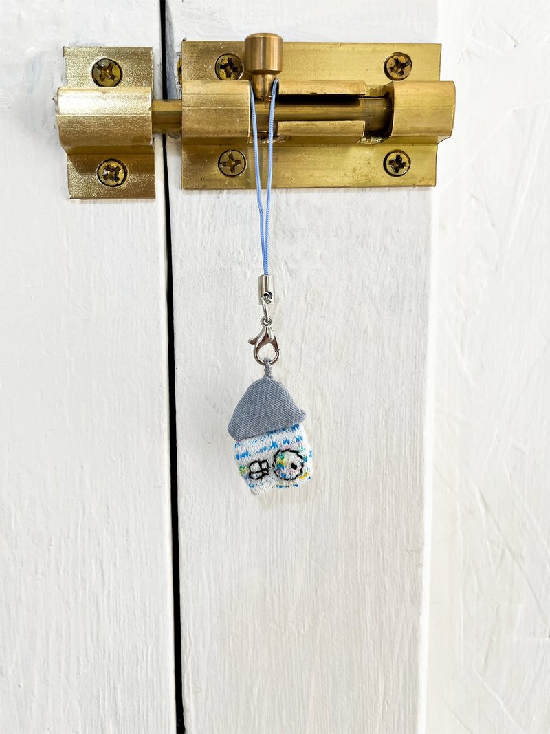Home-甜蜜之家钥匙扣 - 钥匙链/钥匙包 - 棉．麻 蓝色