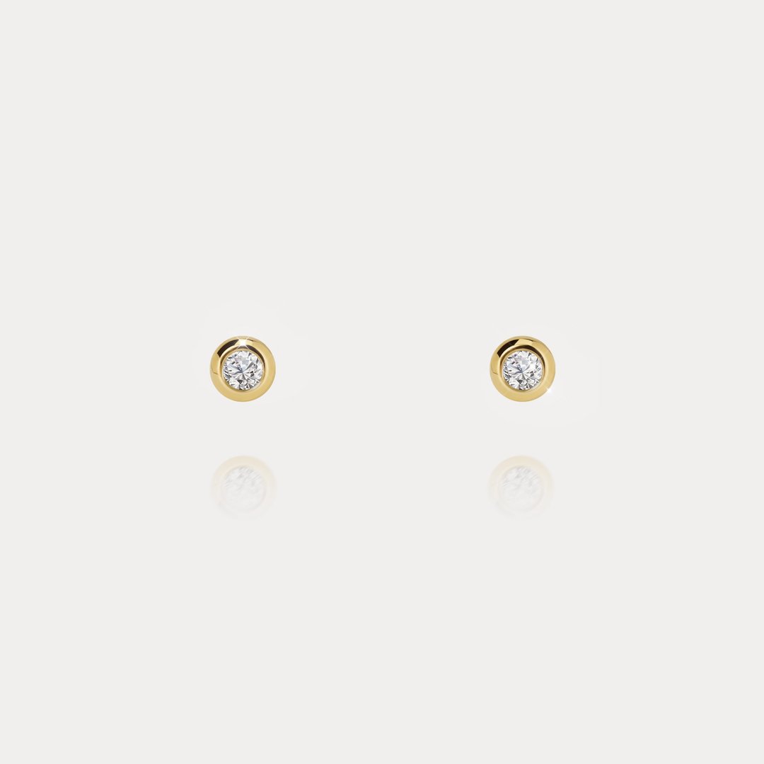 Bubble D. | 0.05ct-0.20ct 泡泡包镶 八心八箭 天然钻石18K耳环 - 耳环/耳夹 - 钻石 