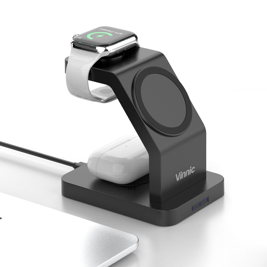 Vinnic Magsafe 3-in-1 磁吸式 无线充电座 - 手机充电及周边 - 其他材质 黑色
