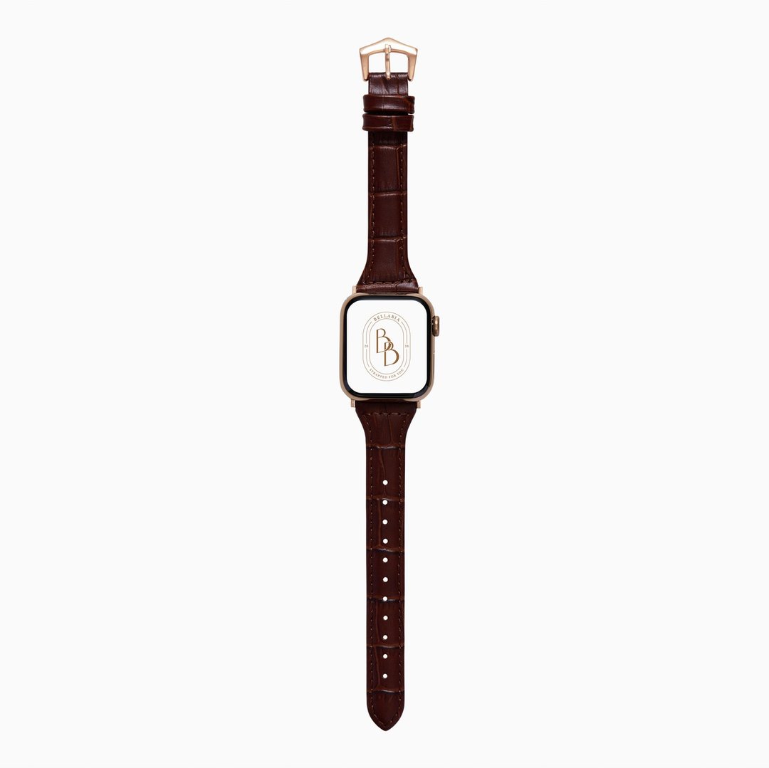 Apple Watch 深棕 鳄鱼压纹珍藏 真皮 手表 表带 - 表带 - 真皮 咖啡色