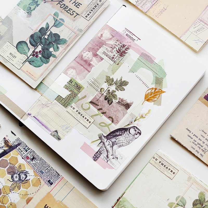 【植感晨曦系列】18张复古手账装饰素材背景纸 4款入 - 贴纸 - 纸 