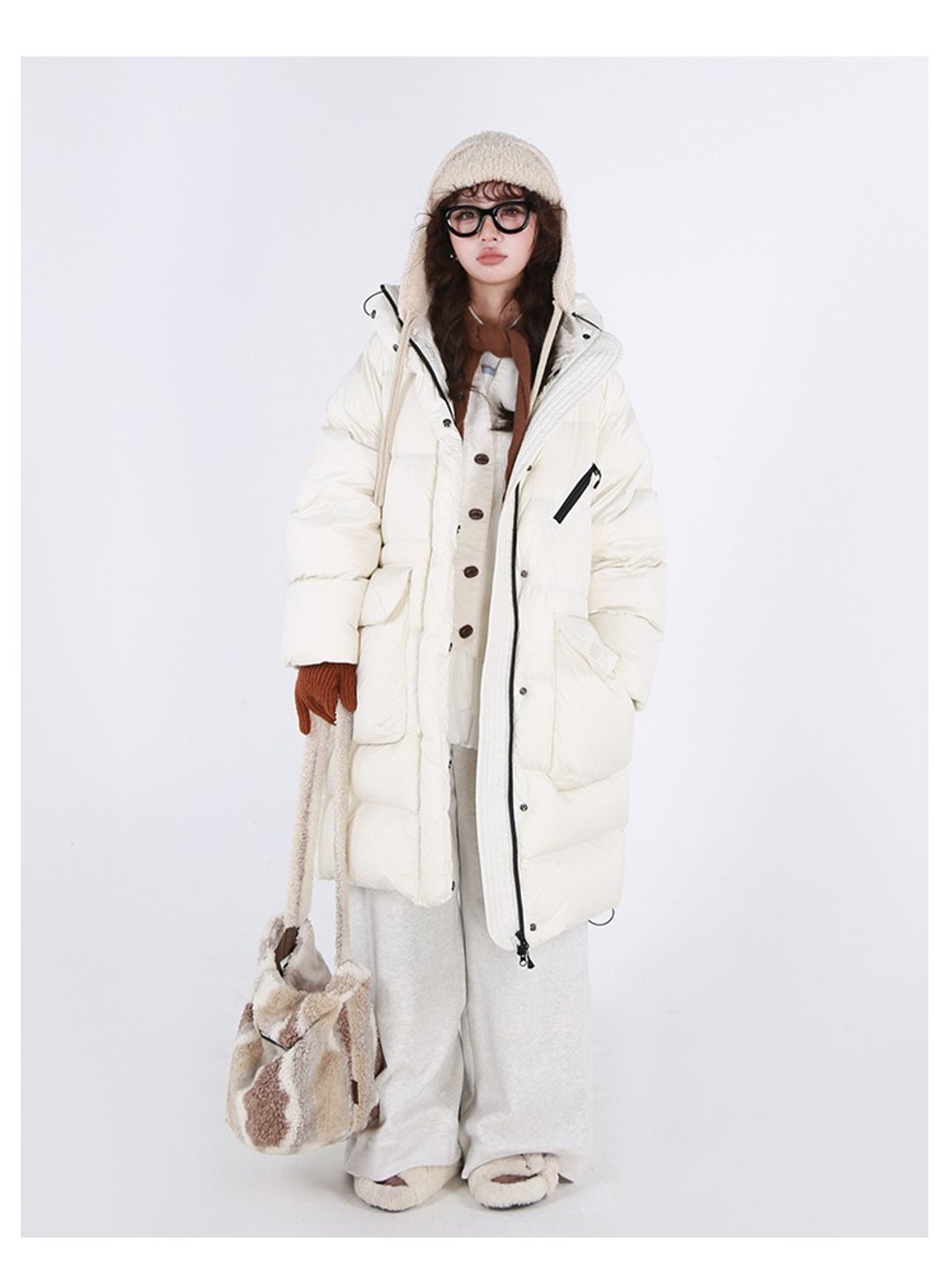 超厚羽绒服女长款连帽白鸭绒外套 - 女装休闲/机能外套 - 尼龙 