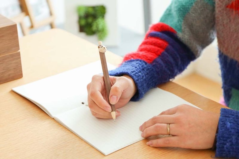 旭川工艺品 RINKUL Craft铃来 Dobutsu 动物伙伴自动铅笔 - 铅笔/自动铅笔 - 木头 咖啡色