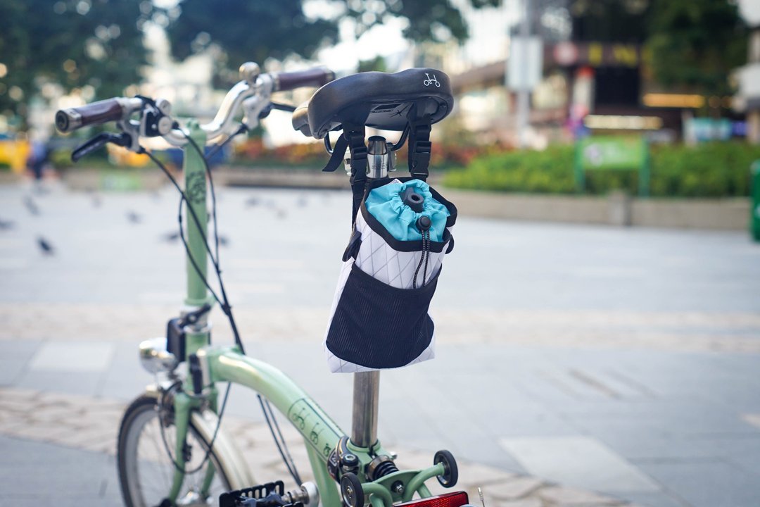Brompton 两用自行车坐垫包 - X-PAC (美国面料) 湖水蓝/白色 - 自行车/周边 - 防水材质 白色