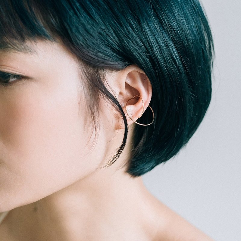 轨道耳夹(单只) Orbit earcuff 925纯银 - 耳环/耳夹 - 其他金属 金色