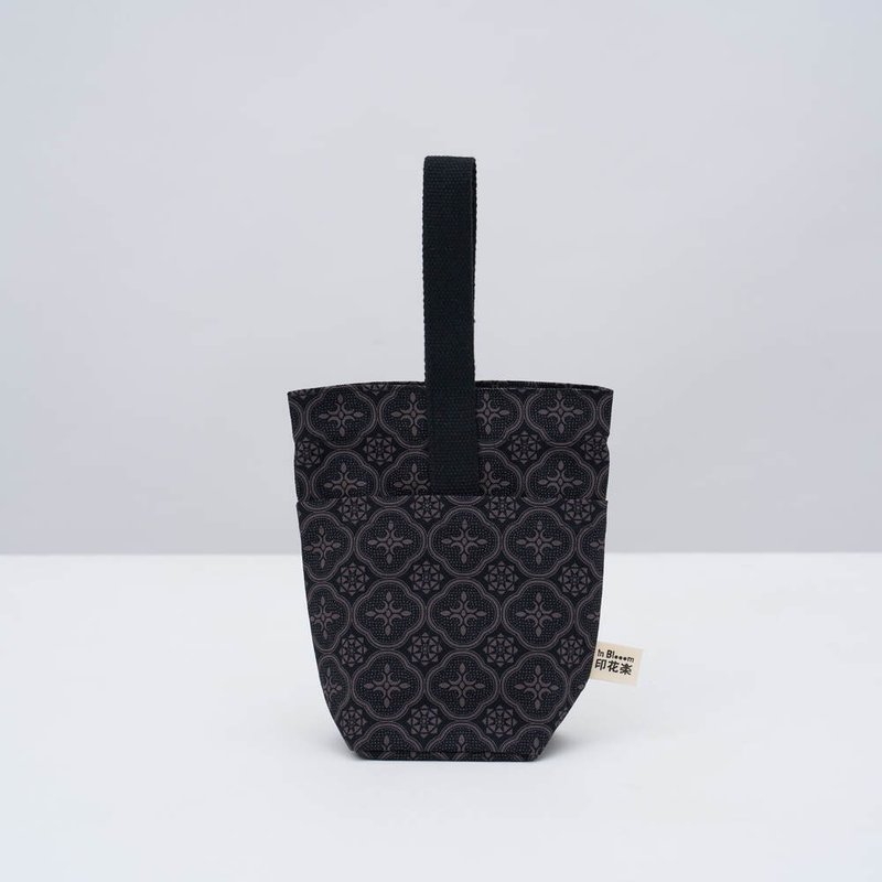 日日小提袋/玻璃海棠/绅士黑色 - 手提包/手提袋 - 棉．麻 黑色