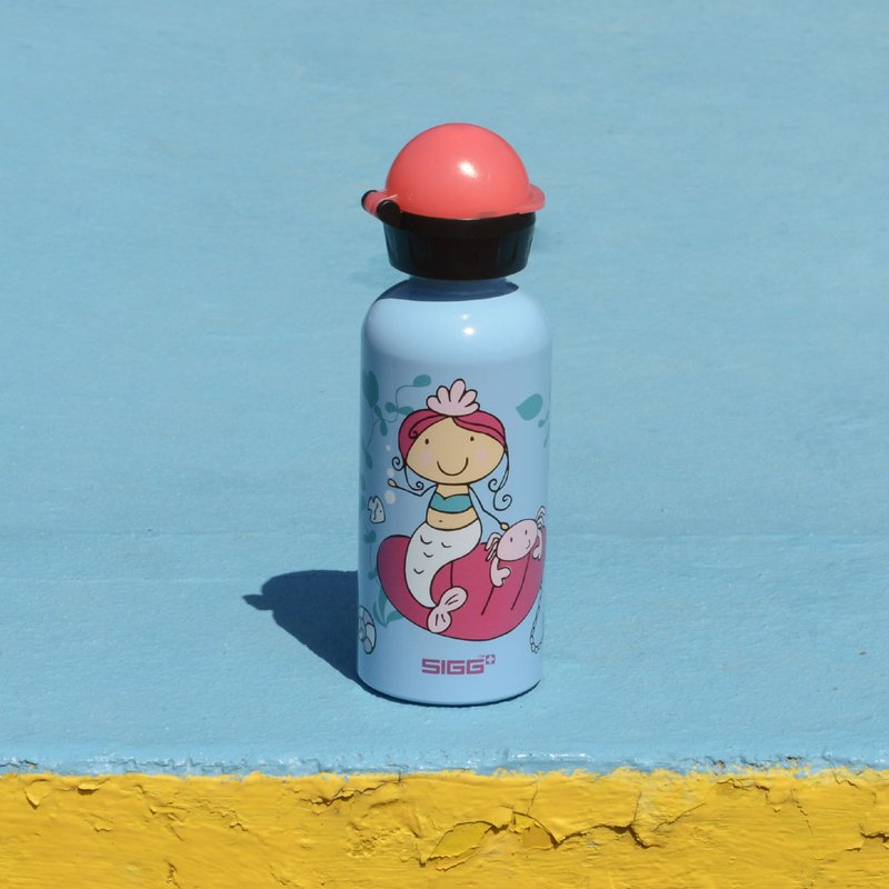 瑞士百年SIGG儿童冷水壶/防漏水壶 400ml - 美人鱼 - 水瓶/水壶 - 其他金属 多色