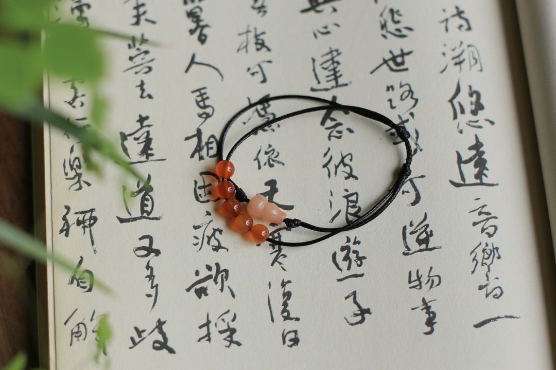 春秋原创小众设计 | 新中式 国风 金丝玉 玛瑙 寿山石  陶瓷 - 手链/手环 - 石头 
