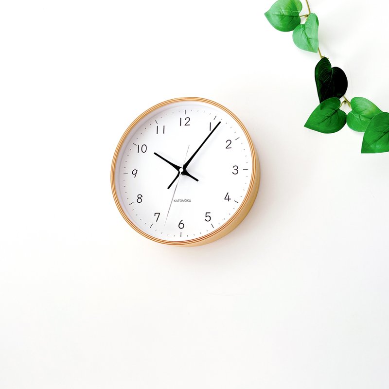 KATOMOKU plywood clock 22 M尺寸 黑色 (km-121BK) 挂钟 日本制 - 时钟/闹钟 - 木头 黑色