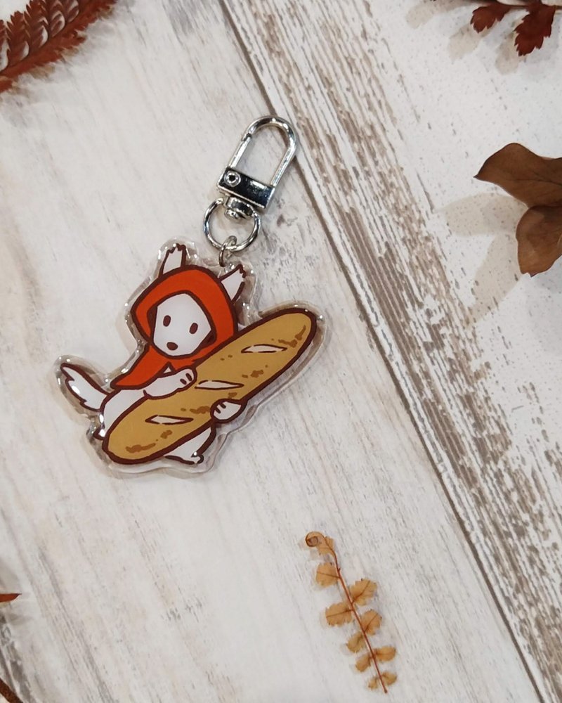 压克力吊饰 // 法棍狗狗 - 吊饰 - 压克力 红色