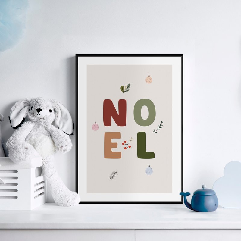 NOEL的雪花物语-圣诞插画/圣诞树装饰挂画/圣诞小物/圣诞交换礼物 - 海报/装饰画/版画 - 棉．麻 卡其色