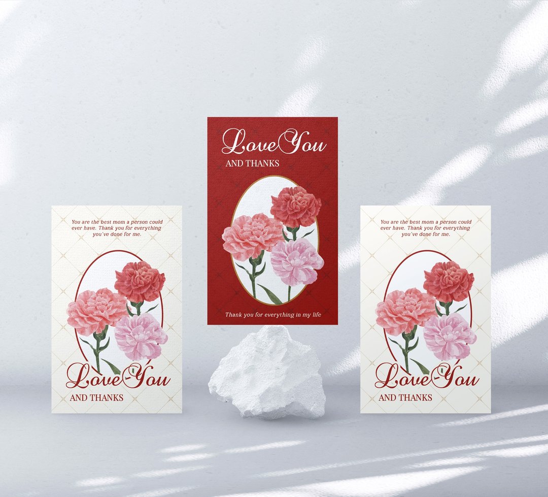 【母亲节卡片】Mother's Day 母亲节小卡_长形小卡 - 卡片/明信片 - 纸 多色