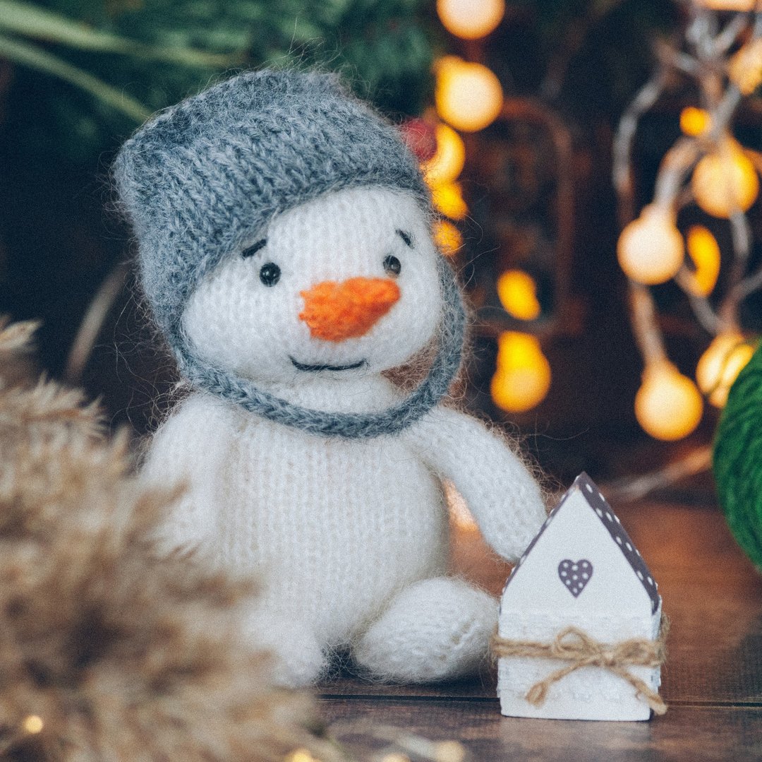 Little Snowman knitting pattern. Knitted Christmas decor. DIY New Year gift - 手工艺教程/工具书 - 其他材质 