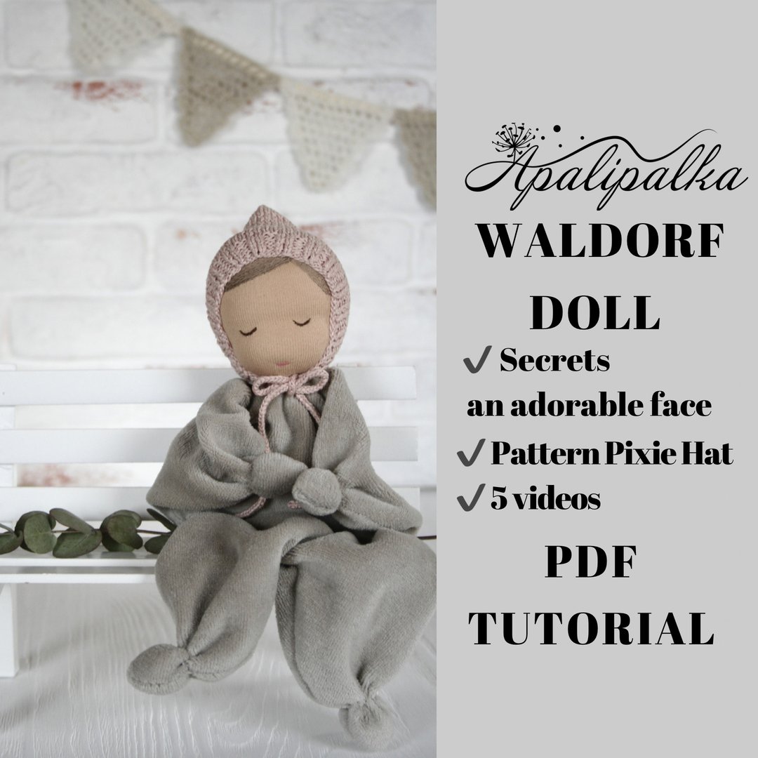 Waldorf doll pattern, Baby doll sewing pattern - 手工艺教程/工具书 - 其他材质 