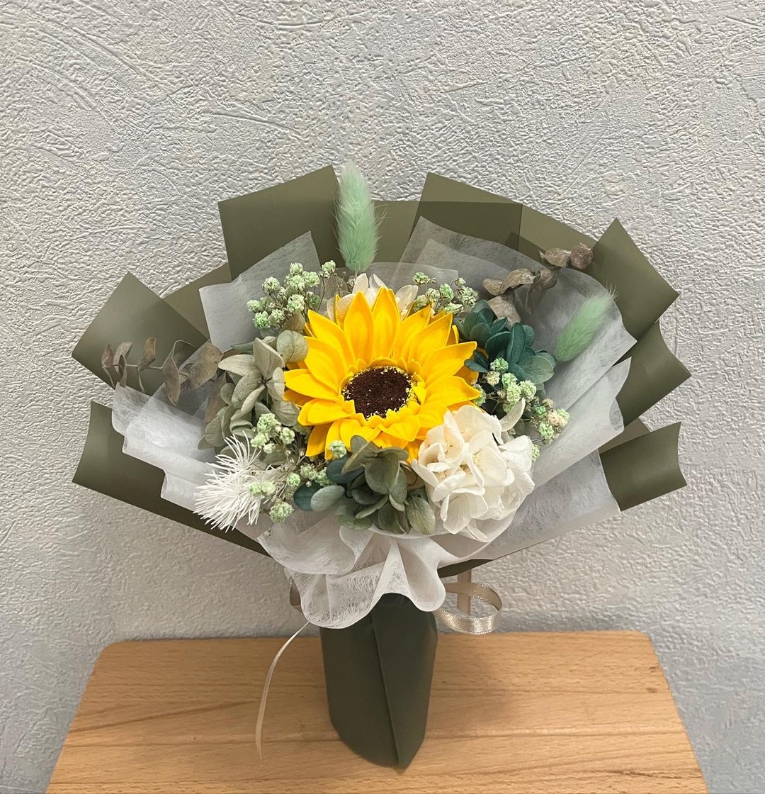 毕业迷你太阳花束 多色可选 蓝/绿/啡/黄 xs size - 干燥花/捧花 - 植物．花 多色