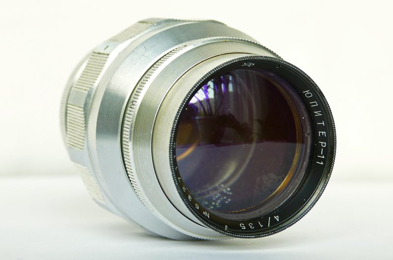 测试了适用于 SLR M39 介面的 Jupiter-11 4/135 镜头 USSR KOMZ - 相机 - 其他材质 银色
