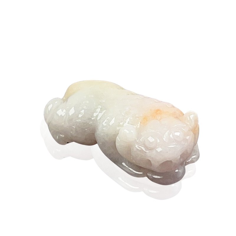 【虎虎生风】飘黄翡翡翠老虎摆件摆饰 | 天然缅甸翡翠A货 | 送礼 - 项链 - 玉石 多色