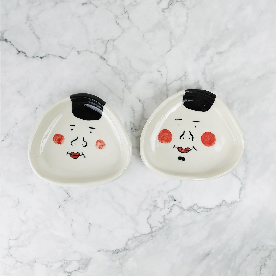 瓷器小碟 | 饭团酱料碟/小菜碟/饰品收纳 - 浅碟/小碟子 - 瓷 多色