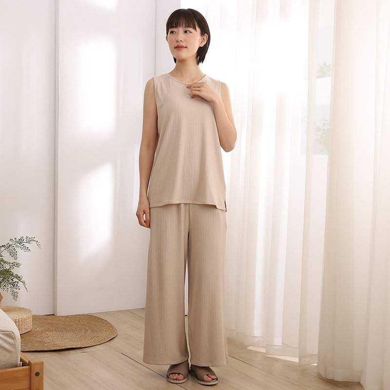 柔软触感杨柳30布背心套装-共2色 - 居家服/睡衣 - 棉 多色