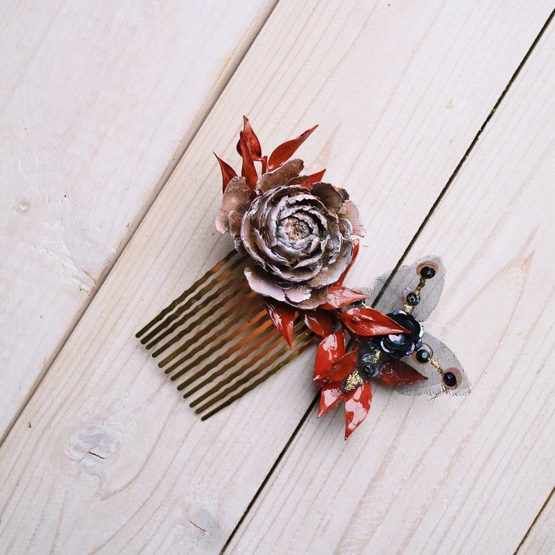 | 卡萝 | 植物复合式发杈 发饰 干燥花 - 发饰 - 植物．花 红色