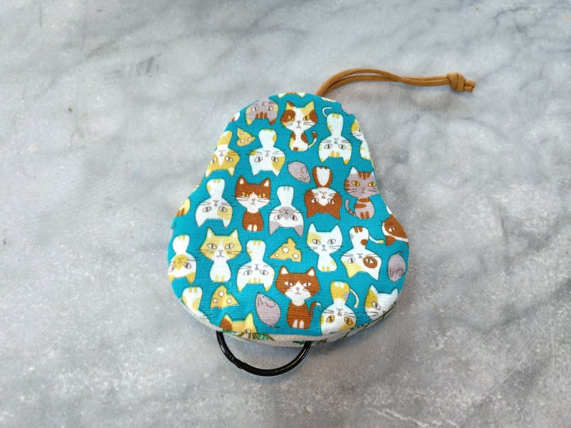 猫咪起士 梨型钥匙包【K180813】 - 钥匙链/钥匙包 - 棉．麻 多色