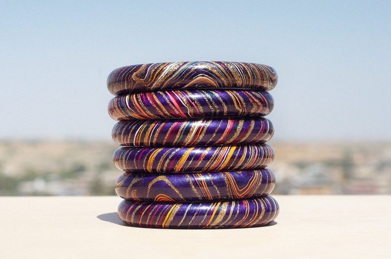 宇宙感手镯 渐层手环 天然树脂手镯 手工手环-蓝色星球 宇宙星球 - 手链/手环 - 防水材质 蓝色