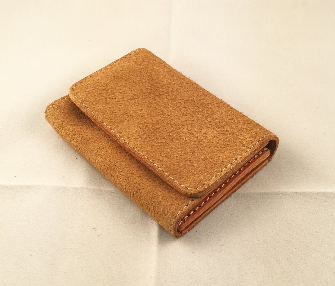 888 BE Business card holder / card case / black / Tochigi leather / suede name One piece / name piece bowl / black color / Saki tree dermis / - 名片夹/名片盒 - 真皮 咖啡色