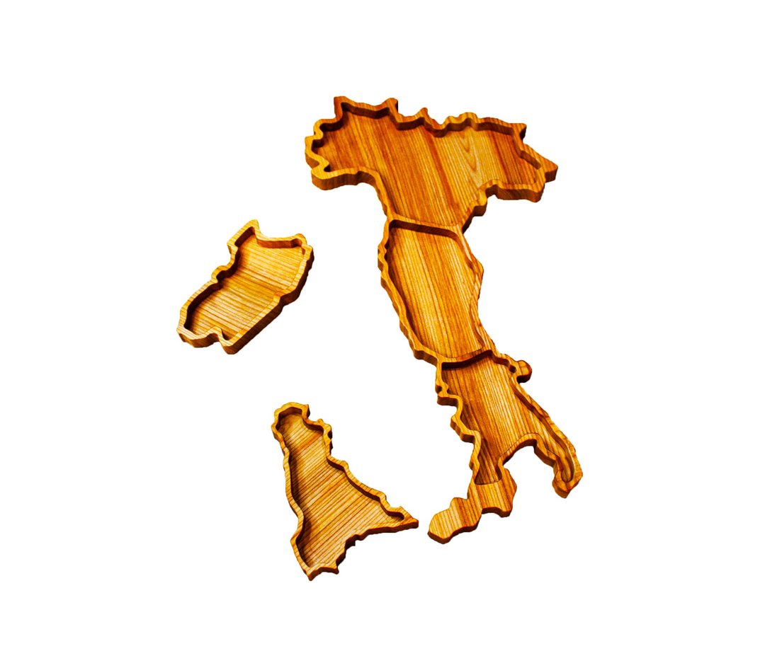 Custom Antipasto Platter, Personalized Cheese Board, Italy Shaped Serving Trays - 托盘/砧板 - 木头 