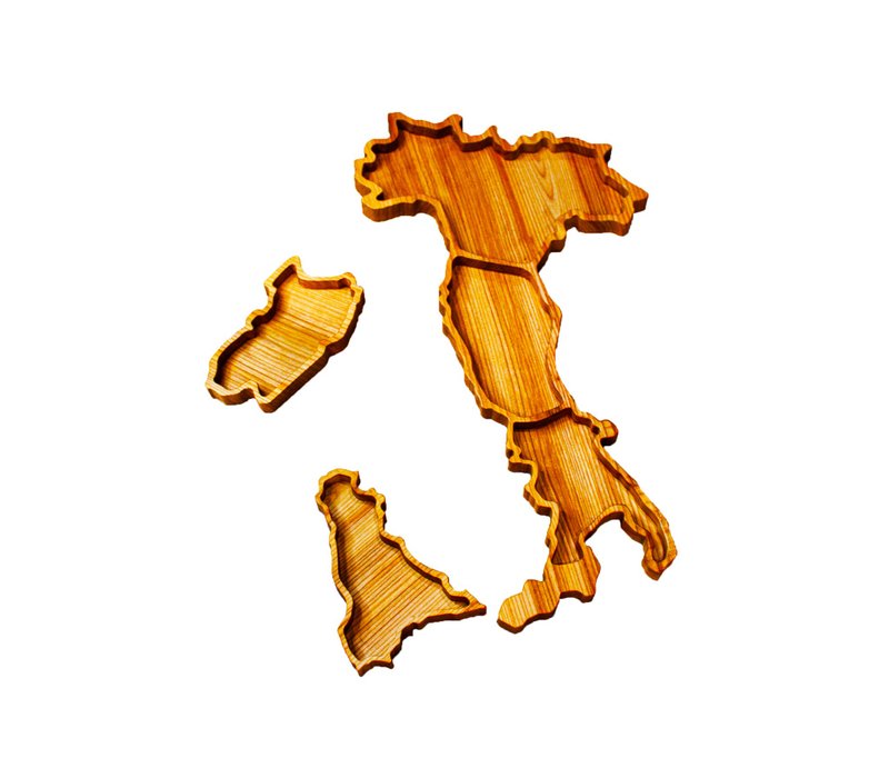 Custom Antipasto Platter, Personalized Cheese Board, Italy Shaped Serving Trays - 托盘/砧板 - 木头 