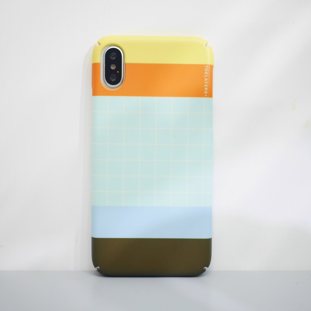 Graphic Print 几何方块简约彩色格子拚色 Phone case 原创手机壳 - 手机壳/手机套 - 塑料 橘色