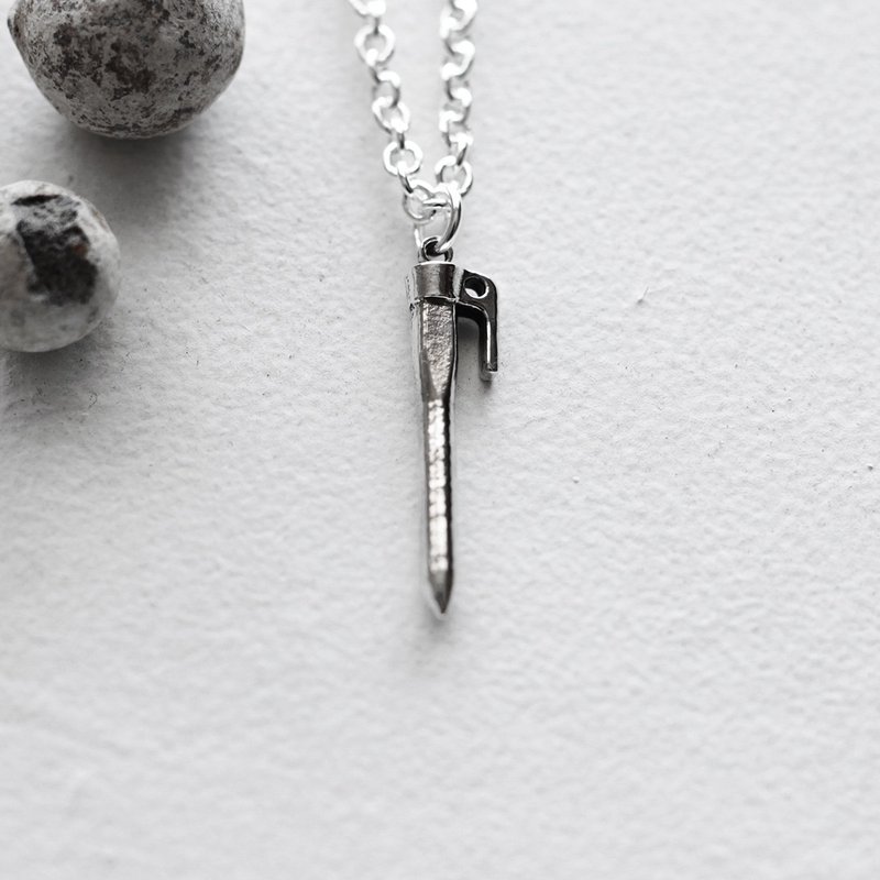Cast Peg SV925 Necklace N566 - 项链 - 其他金属 银色