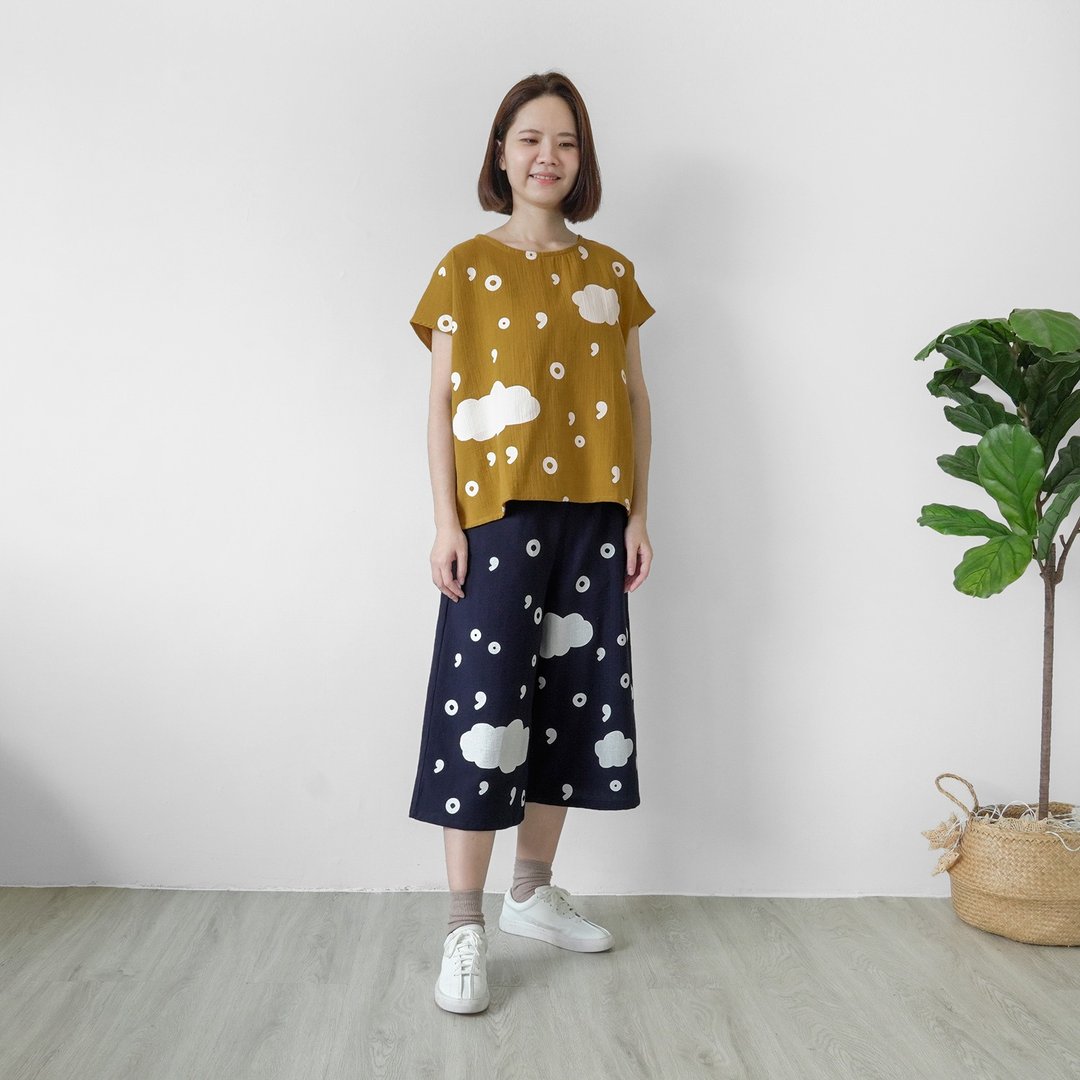 逗点句点标点云雨上衣-咖色 - 女装上衣 - 棉．麻 咖啡色