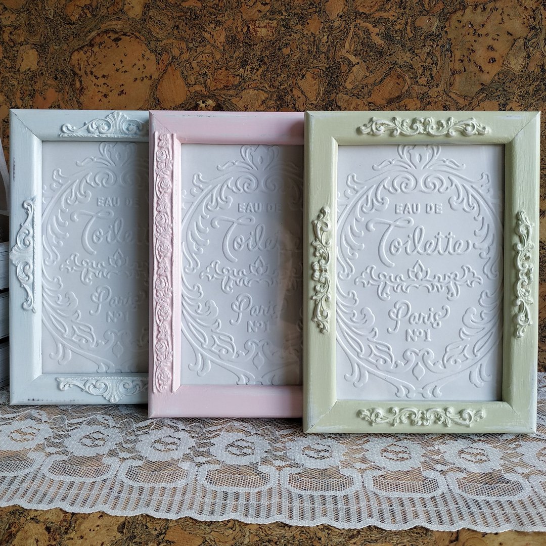 Wooden photo frames (4x6 inch) in shabby chic style Wood picture frames in vin - 画框/相框 - 木头 多色