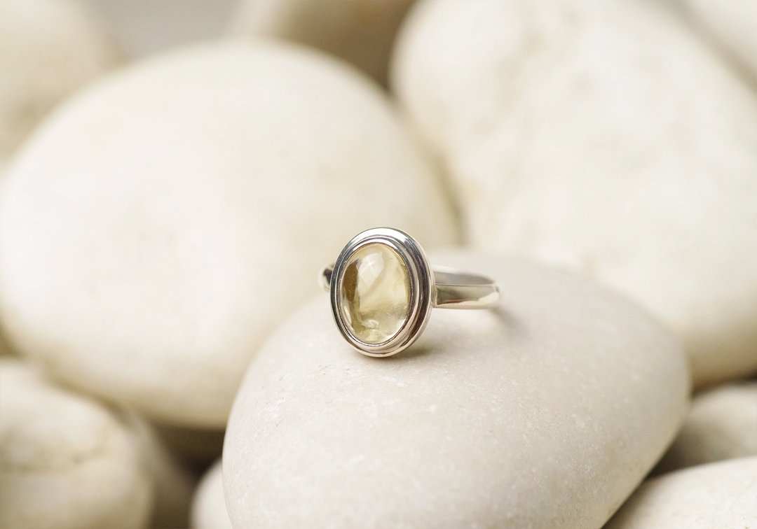 Citrine Silver ring - 戒指 - 宝石 黄色