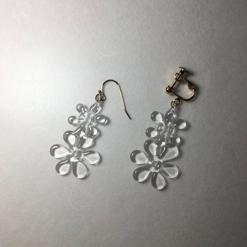 - Spring snow melting - earrings / earrings - 耳环/耳夹 - 玻璃 透明