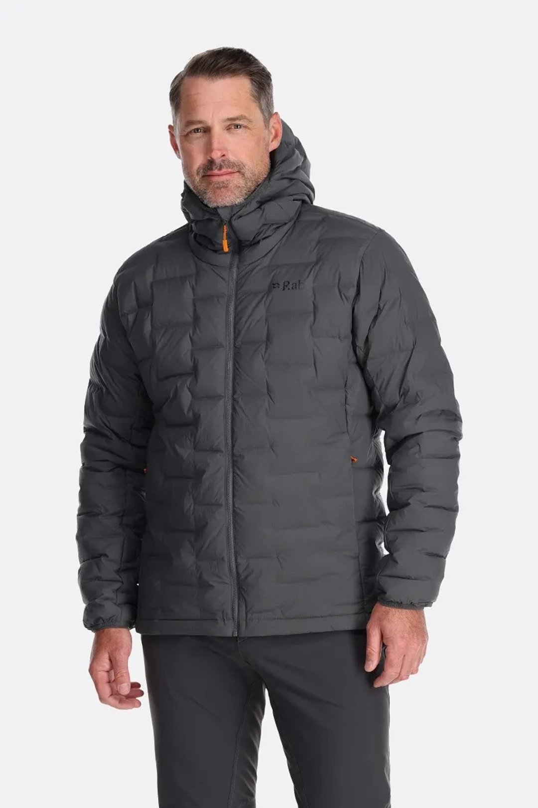 【RAB】Cubit Stretch Down Hoody 保暖羽绒连帽外套男款 石墨灰 - 男装运动衣 - 聚酯纤维 灰色