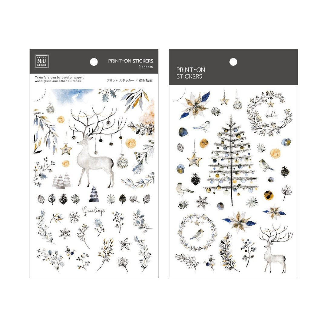 【Print-On Stickers 转印贴纸】圣诞限定11-银白圣诞 - 贴纸 - 其他材质 银色