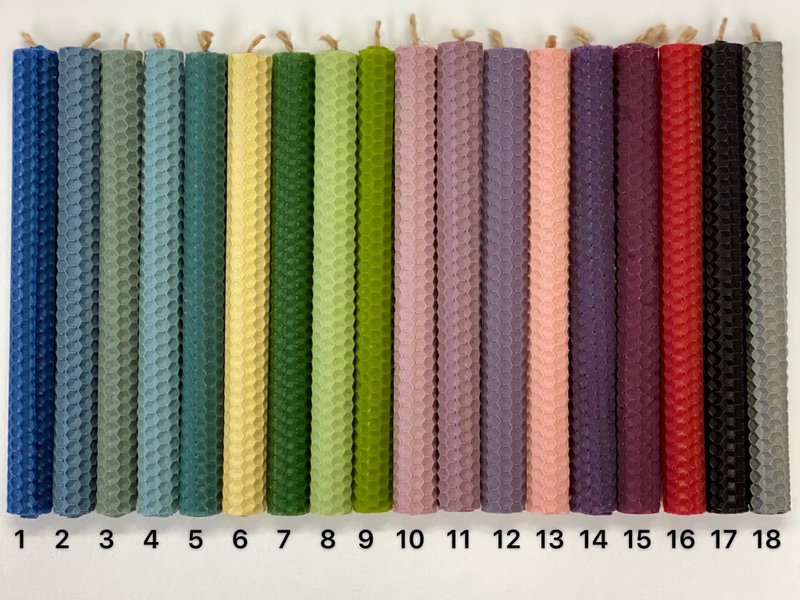 Material package. Beeswax candle making kit in 18 colors. Eco-friendly gifts. - 蜡烛/烛台 - 蜡 多色