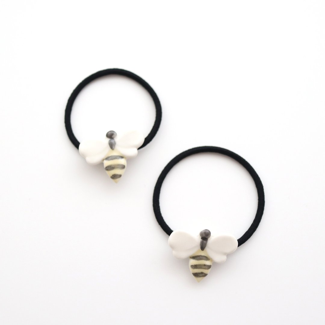 Bee hair tie - 发饰 - 瓷 黄色
